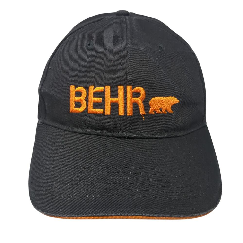 BEHR Strapback Hat Black One Size Adjustable Embroidered Logo Outdoor